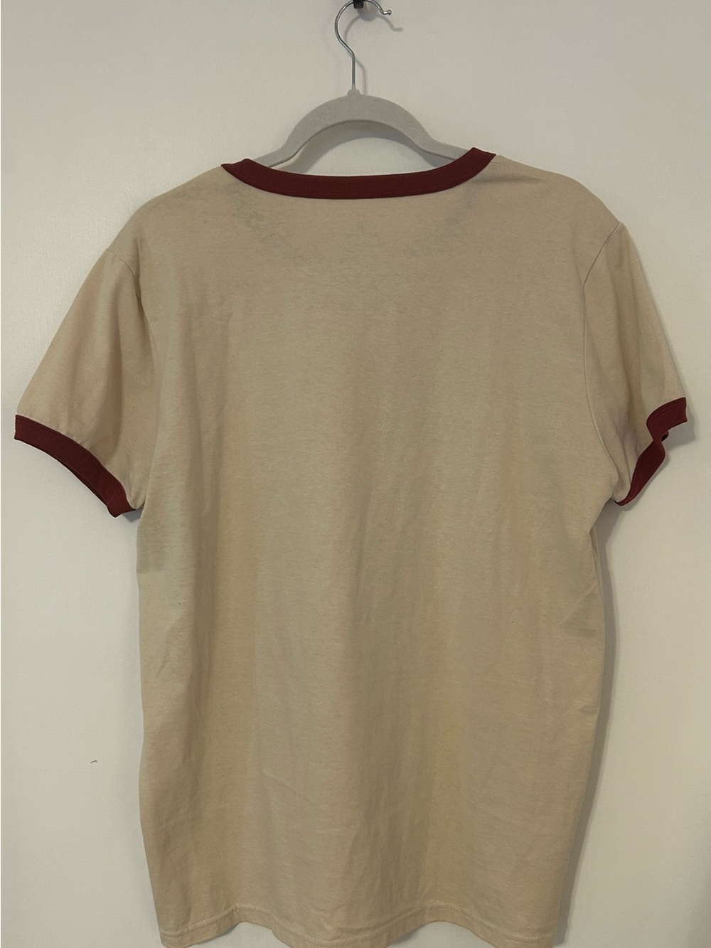 NWT Vintage Style Minnie Mouse Ringer Tee - Cream & Burgundy - Picture 2 of 8